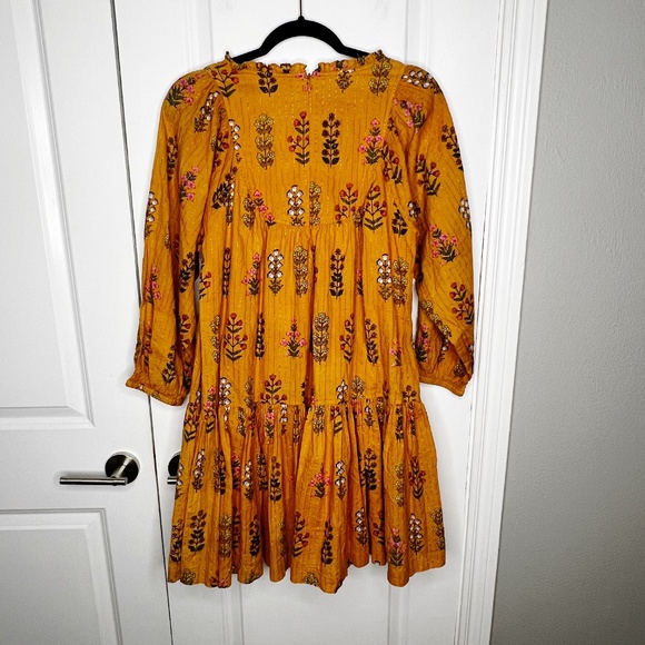 Pink Chicken Women’s Brayden Dress - Gold Field Floral Size Small Yellow - Picture 4 of 9